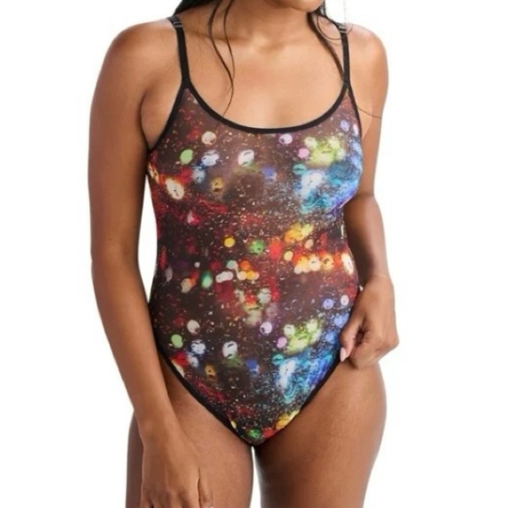 Parade Women’s Lightweight Mesh Stretch Colorful Bodysuit, Size S